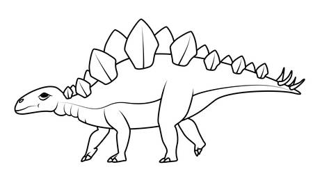 Coloring book: Stegosaurus dinosaurのイラスト素材