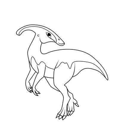 Coloring book: Parasaurolophus dinosaurのイラスト素材