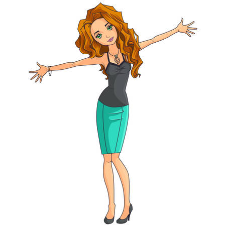 Happy smiling womanのイラスト素材