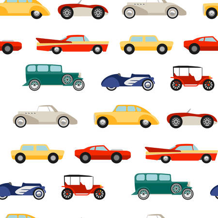 Retro car seamless textureのイラスト素材