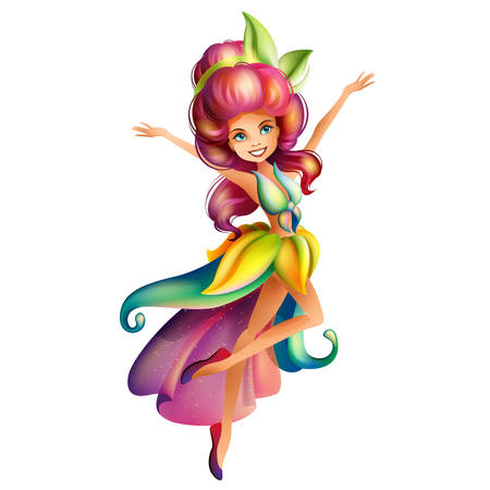 Cute colorful fairy characterのイラスト素材