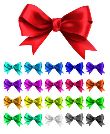 Realistic silk bows setのイラスト素材