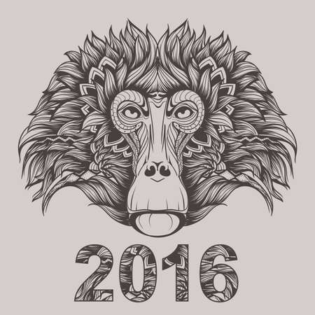 2016 - year of the monkeyのイラスト素材