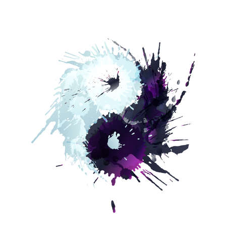Yin and Yang made of colorful splashesのイラスト素材