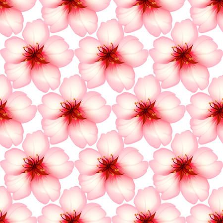 Almond flower seamless patternのイラスト素材