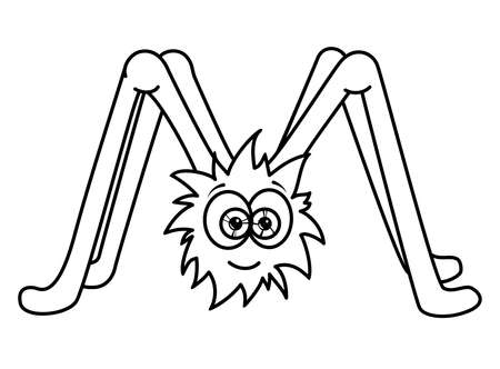 Monster alphabet coloring pages: letter Mのイラスト素材