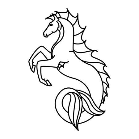 Flat linear hippocampus illustrationのイラスト素材