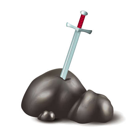 Excalibur sword in the stoneのイラスト素材