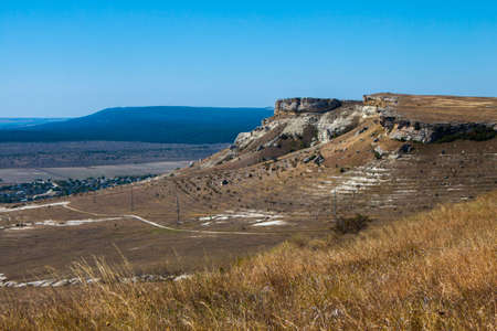 Rocky landscape White Rock or Aq Qaya, Crimeaの写真素材
