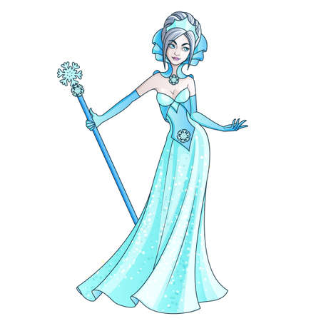 Snow Queen fairy tale characterのイラスト素材