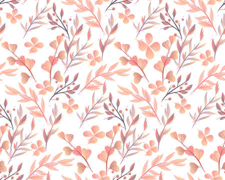 Retro style hand drawn seamless floral ornament.Colorful vector ornament for textiles and wrapping pages.のイラスト素材