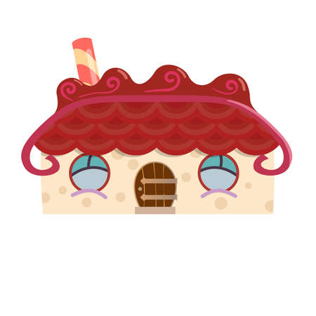 Gingerbread house isolated fairy tale vector illustrationのイラスト素材