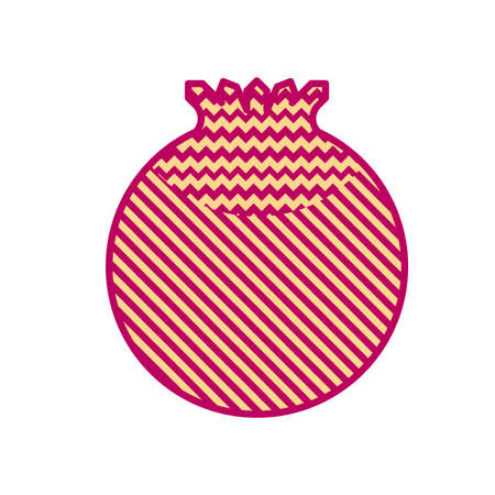 Minimal style pomegranate illustration. Icon or logo design.のイラスト素材