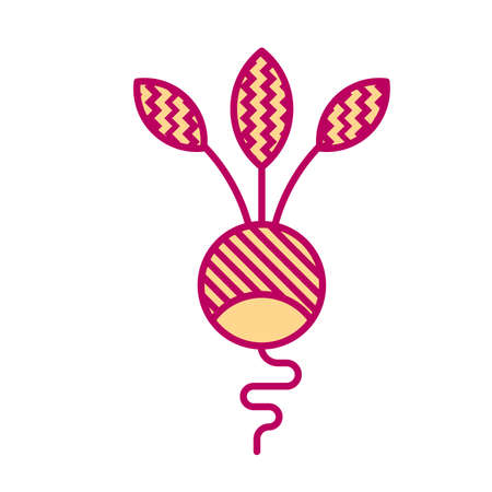 Minimal style radish illustration. Icon or logo design.のイラスト素材