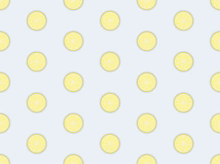 Slices of fresh yellow lemon seamless pattern. Suitable for textile, wrapping, wallpaperのイラスト素材