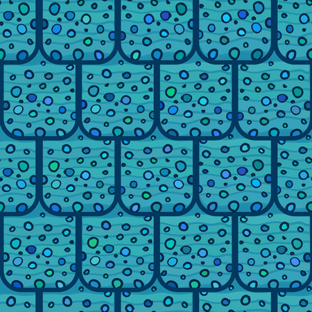 Cartoon hand drawn ornate vector seamless tile pattern. Seamless pattern can be used for wallpaper, pattern fills, web page background,surface and fabric textures.のイラスト素材