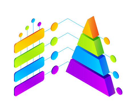 Vector isometric colorful infographic diagram illustrationのイラスト素材