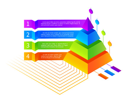 isometric infographics pyramid illustration.のイラスト素材