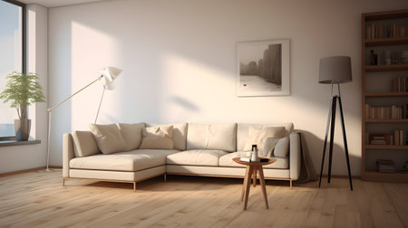 modern bright interiors 3D rendering illustration computer generated image not photosの素材