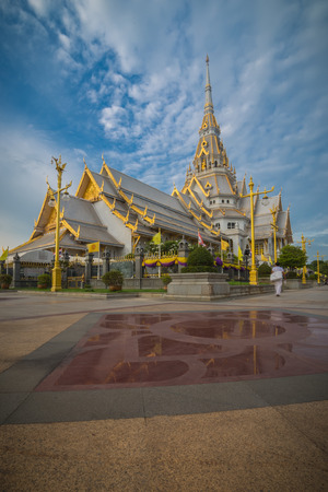 Beautiful chapelchurch of Thai temple in Thailandの写真素材