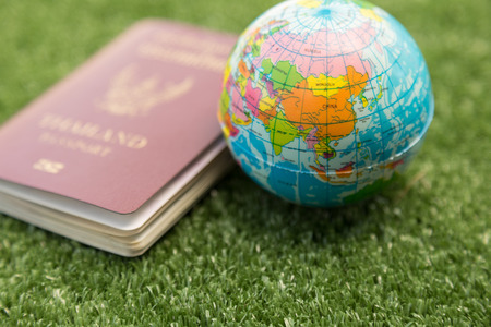 The world and passport.の写真素材