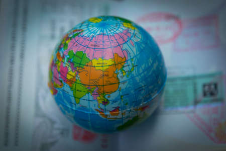 World map and passport background.の写真素材