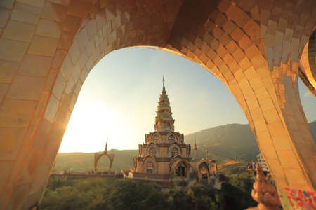 Beautiful buddhist temple and buddha statue in Thailandの写真素材