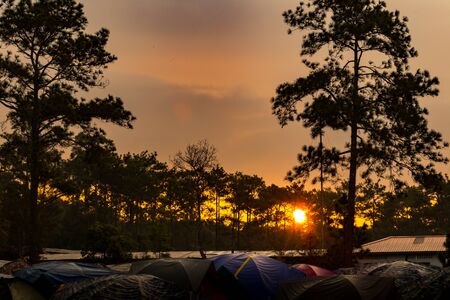 Phukradung national park landscape, famous nature travelling in Loey province of Thailandの写真素材