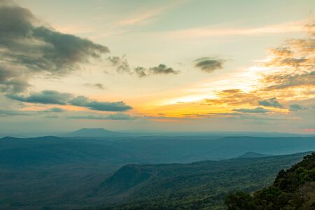 Phukradung national park landscape, famous nature travelling in Loey province of Thailandの写真素材