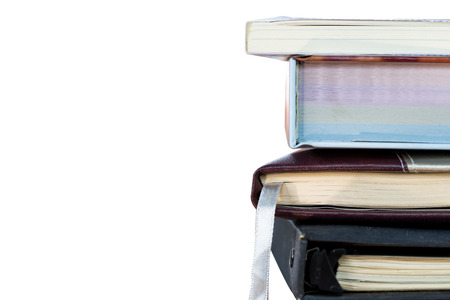 Books stacking isolated on white background.の写真素材