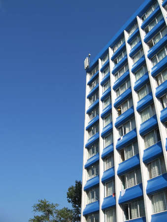 blue buildingの写真素材