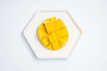 fresh mango with white backgroundの写真素材