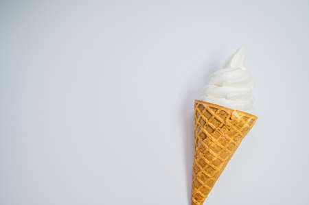 soft serve ice cream isolated on white backgroundの写真素材