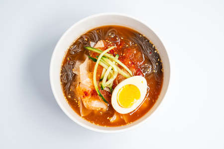 korean food'mul naengmyeon', cold buckwheat noodlesの写真素材