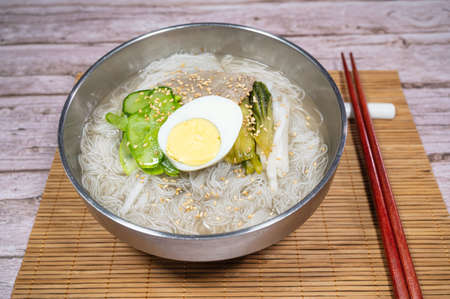 Hamheung-style cold buckwheat noodles, Korean food 'Hamheung naengmyeon'の写真素材