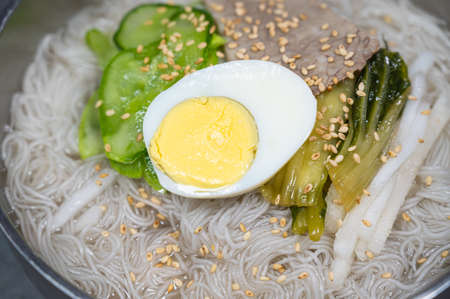 Hamheung-style cold buckwheat noodles, Korean food 'Hamheung naengmyeon'の写真素材