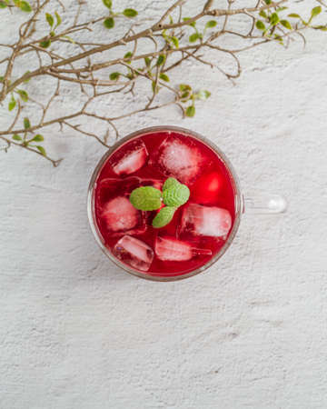 healthy fruit juice with apple mint herbの写真素材
