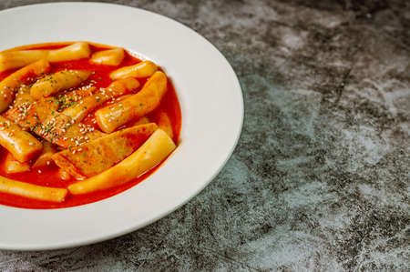 Korean Stir-fried Rice Cake, 'Tteokbokki'の写真素材