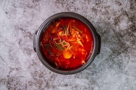 Dakgaejang, Korean style Spicy Chicken Soupの写真素材