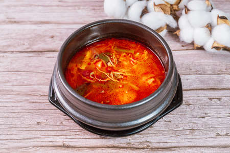 Dakgaejang, Korean style Spicy Chicken Soupの写真素材