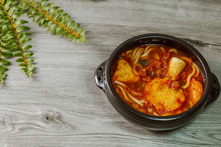 kimchi nabe udon (Japanese-style Kimchi Hot Pot Udon)の写真素材