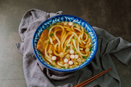 Eomuk udon, Japanese Fish Cake Skewers Udonの写真素材