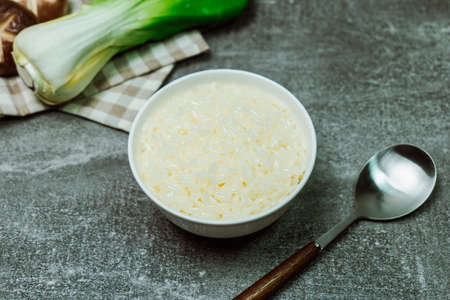 Delicious rice in a white bowl