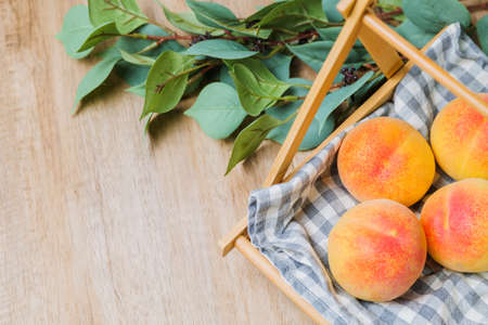 fresh and delicious summer fruit peachの写真素材