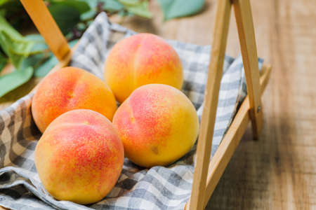 fresh and delicious summer fruit peachの写真素材