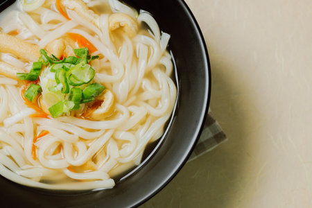 Kalguksu, Korean style noodle soup :Fresh knife-cut noodles, made by rolling flour dough and slicing...