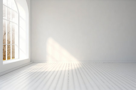 Minimal style interior room with white wall .3D renderingの素材