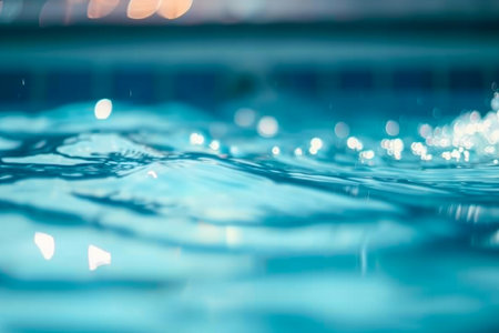 Bokeh light background in the pool. generative AIの素材