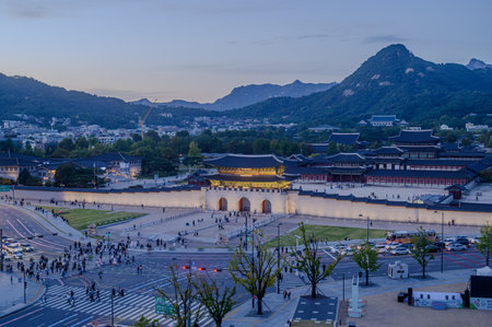 Gyeongbokgung Palace, Gwanghwamun Gate, and Korean Cultural Heritageの写真素材