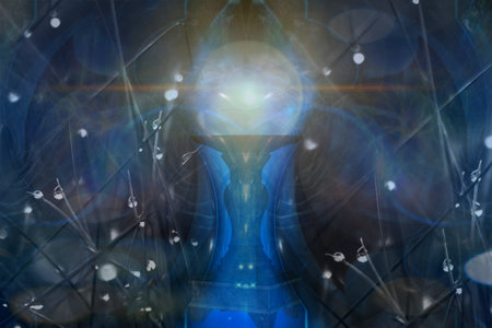 3D rendering of abstract technology digital background. High technology concept.の写真素材